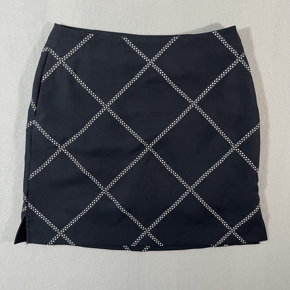 EP Pro Womens Navy Blue‎ & White Diamond Pattern Golf Skirt Size 6